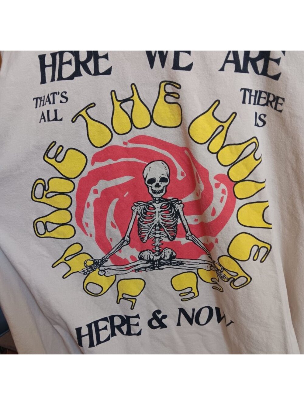 Altru T-Shirt XL Skeleton Meditation Print 100% Cotton Made In Dominican Republi